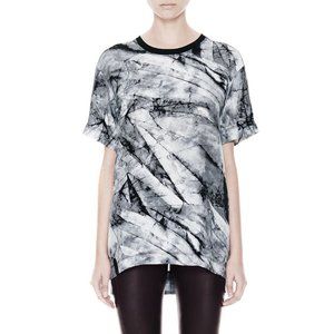 Helmut Lang "Terrene" Short Sleeve Printed Black/ White Top, size XS